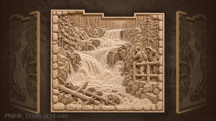 Kivach waterfall travellers roaring water 3d STL model