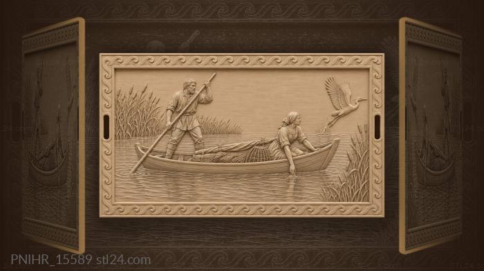 Boat poled past a rising heron 3d STL model