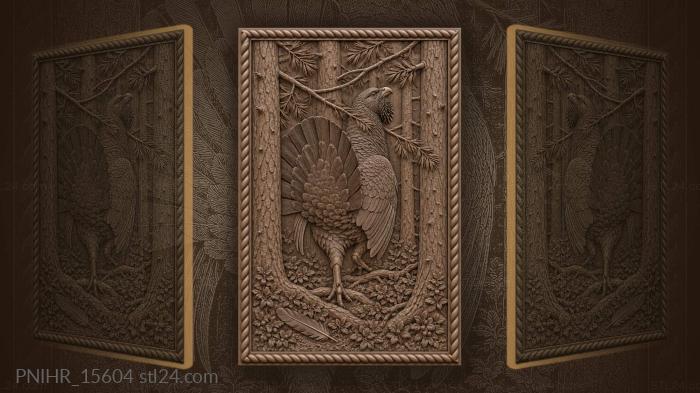 Capercaillie disappearing into pine forest 3d STL model