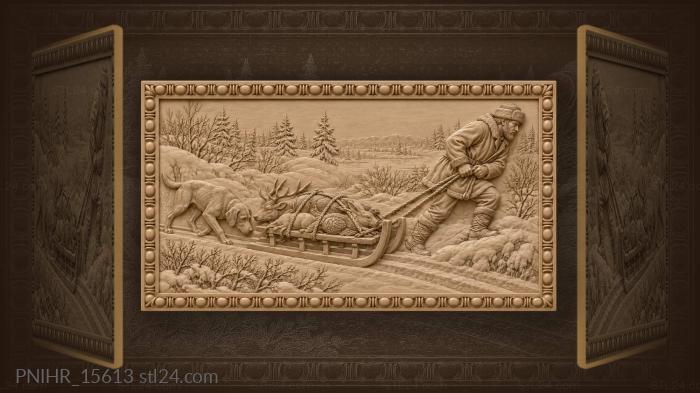 Man dragging a sledge of game 3d STL model