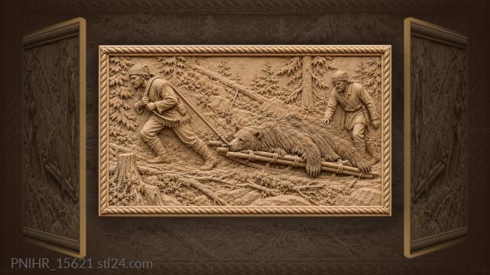 Bear hide drag sledge haulers 3d STL model