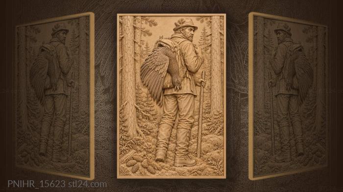 Capercaillie hanging out of the pack 3d STL model