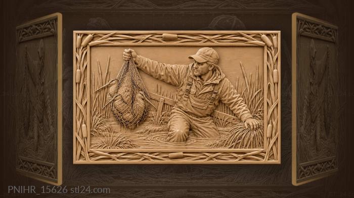 Netful of waders held above the bog 3d STL model