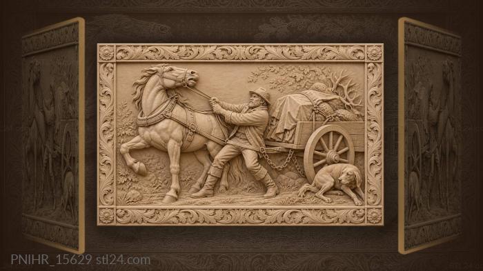 Wild horse scenting the hunt 3d STL model