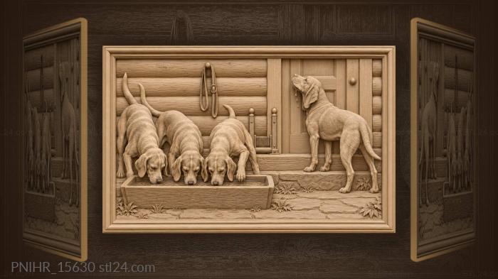 Thirsty hounds at the doorstep 3d STL model