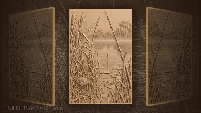 Quiet lake misty morning fishing 3d STL model