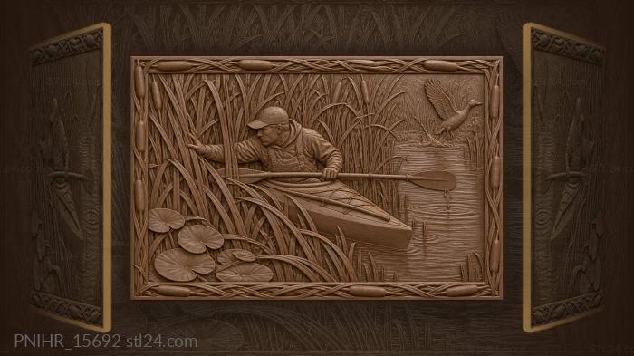 Kayak among the summer reeds 3d STL model