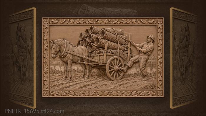 Harvest of woven fish traps 3d STL model