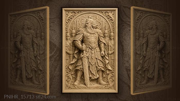 Armoured man lowering a broad sword 3d STL model