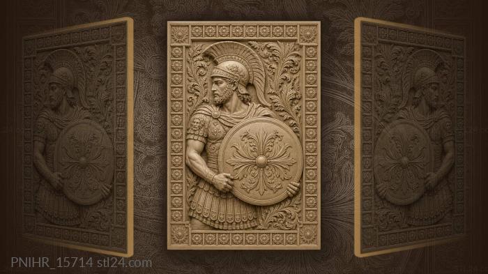 Fighter in helmet with tall crest 3d STL model