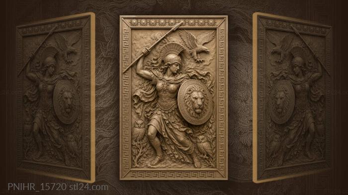 Athena with eagle and owls 3d STL model