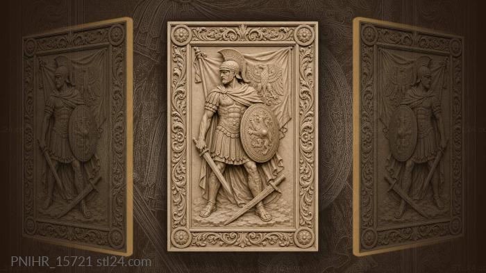Eagle banner behind crossed swords 3d STL model