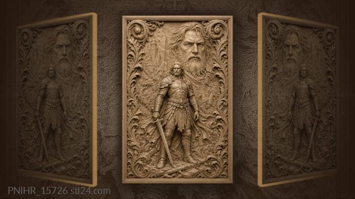 Warrior with noble bearded patron 3d STL model