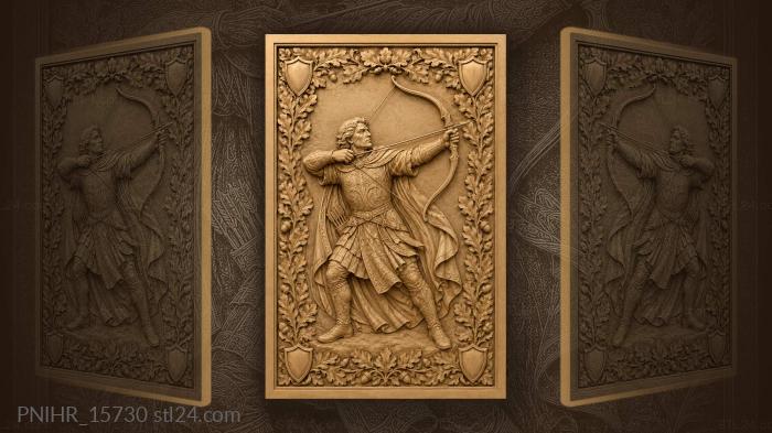 Archer in flowing robes drawing the string 3d STL model