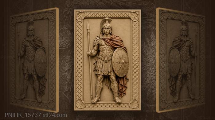 Red cloak on the spearman shoulder 3d STL model