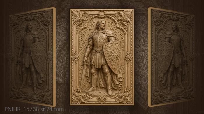 Sword at side patterned shield 3d STL model