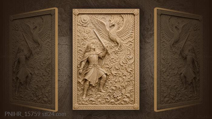 Sword raised toward the great firebird 3d STL model