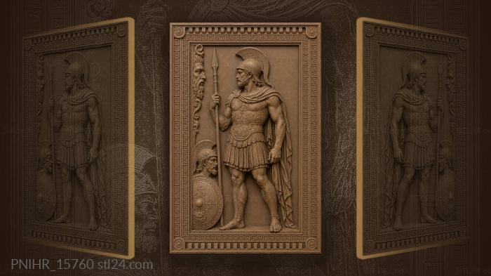 Spearman and a helmeted man at his feet 3d STL model