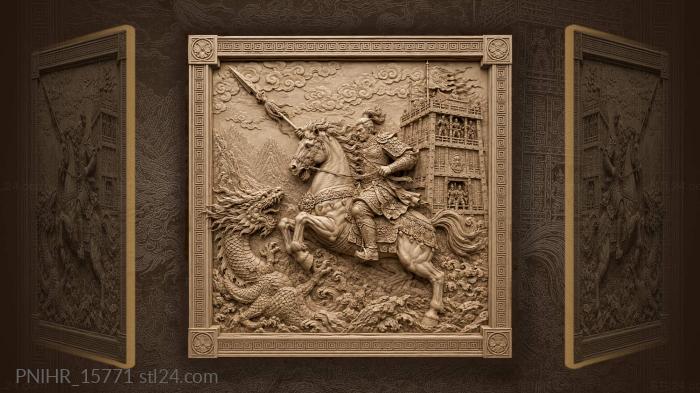 Siege tower and a beast beside a rider 3d STL model
