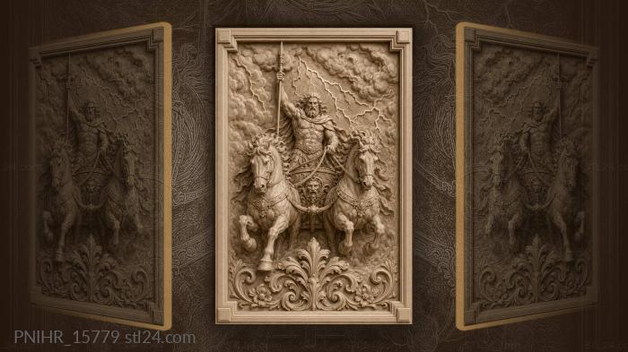 Chariot under a stormy lightning sky 3d STL model