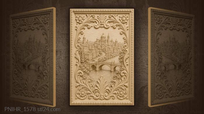 Winding road through town to the bridge 3d STL model