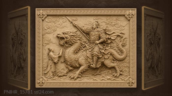 Dragon rider receiving a scroll 3d STL model