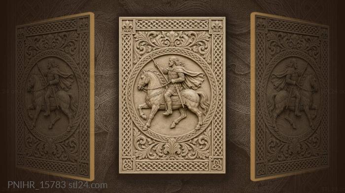 Mounted spearman in a ring of beasts 3d STL model