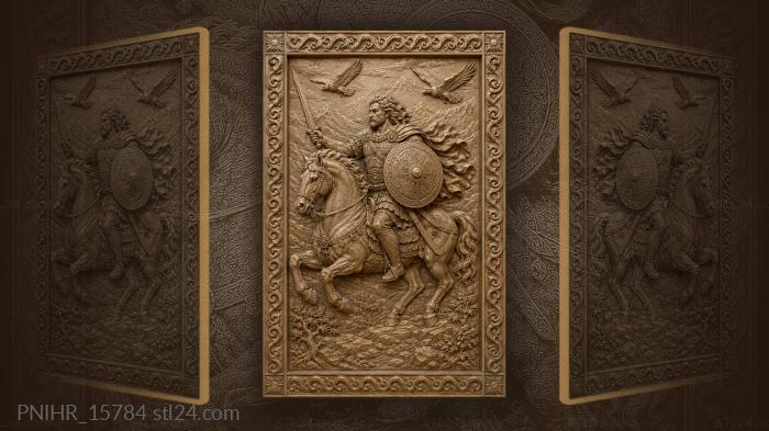 Rider beneath two flying birds 3d STL model
