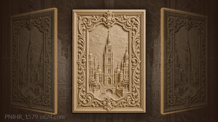 City tower among acanthus leaves 3d STL model