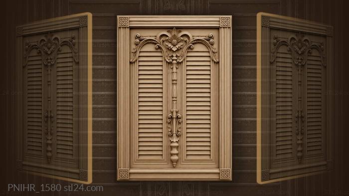 Rustic door with floral accent 3d STL model