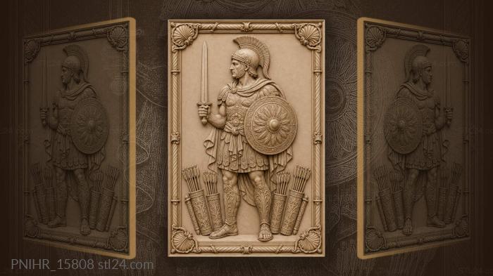 Swordsman above six arrow quivers 3d STL model