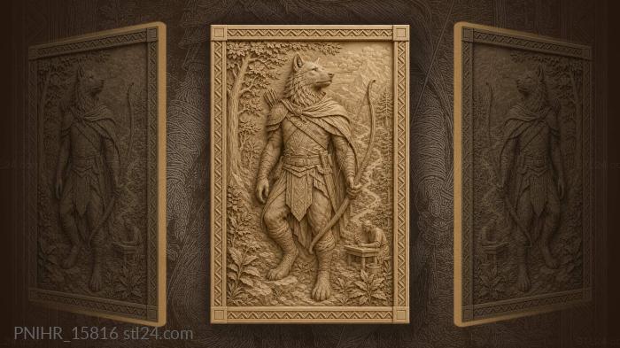 Wolf warrior with a bow and arrows 3d STL model