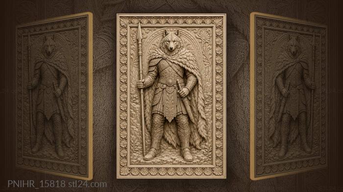 A spear in hand and a dagger at the belt 3d STL model