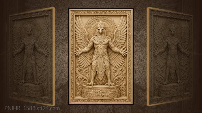 Majestic falcon soaring high above 3d STL model