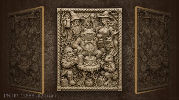 Frog’s whimsical birthday celebration party 3d STL model