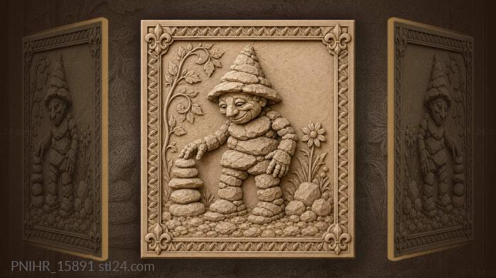 Stone fellow in a hat 3d STL model