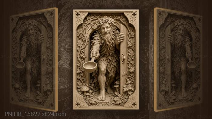 Kind sprite in doorway offering a ladle 3d STL model