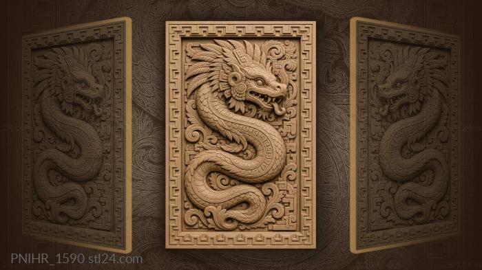 Feathered serpent ancient aztec deity 3d STL model