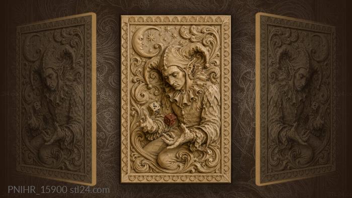 Jester with dice and moon 3d STL model