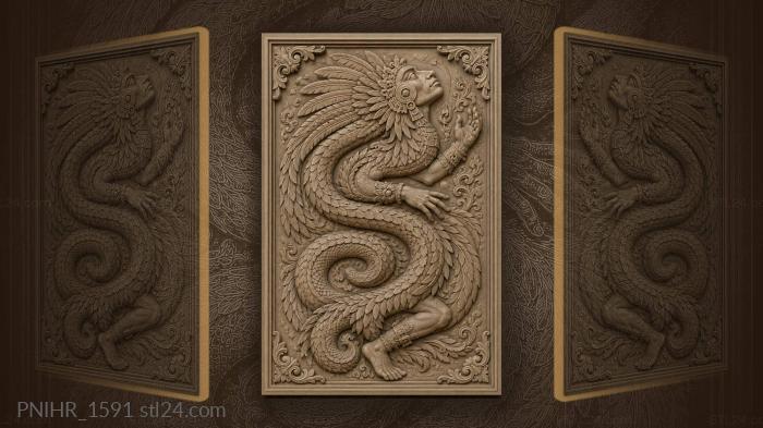 Feathered serpent dynamic spiral design 3d STL model