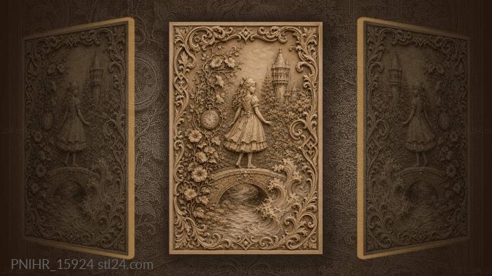 Girl on bridge fairytale tower 3d STL model