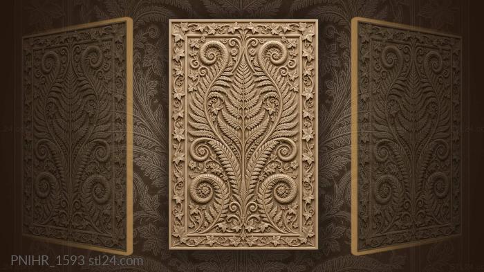 Spiraling fern leaves and ivy 3d STL model