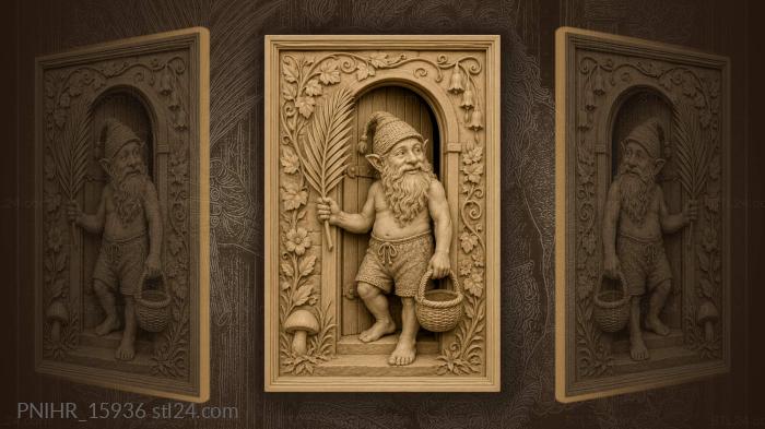 Gnome from doorway with gifts 3d STL model