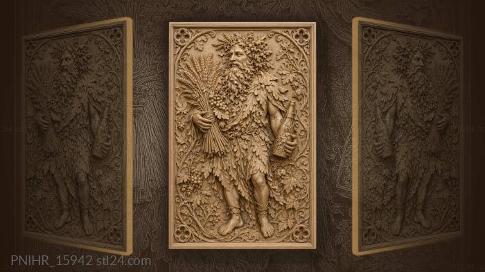 Leaf bearded fellow with wheat and bottle 3d STL model