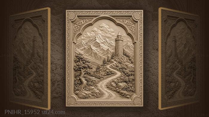 Mountain tower winding path distance 3d STL model