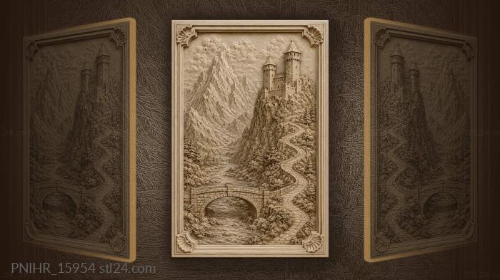 Fortress by the winding river 3d STL model