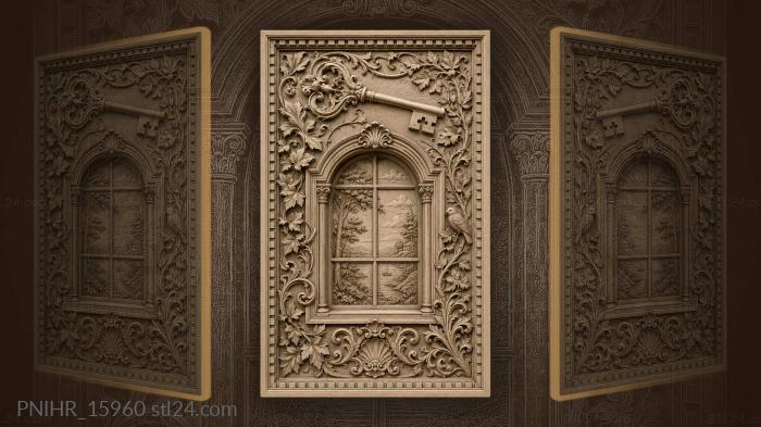 Window with ornate key view 3d STL model