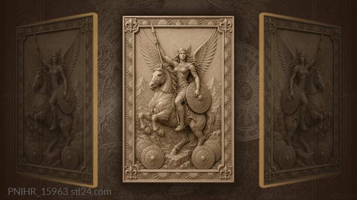 Warrior maiden on a spirited horse 3d STL model