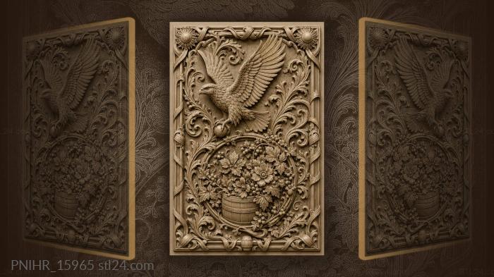 Bird with flower barrel treasure 3d STL model