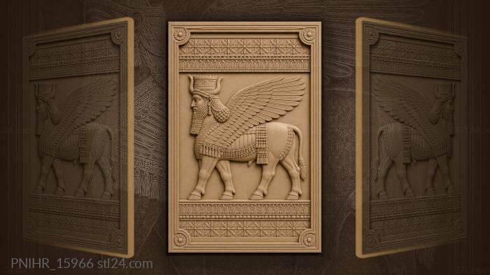Winged bull with royal attributes 3d STL model